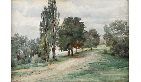 Landschaft, 1896, Dorotheum, Austria, Aquarell auf Papier