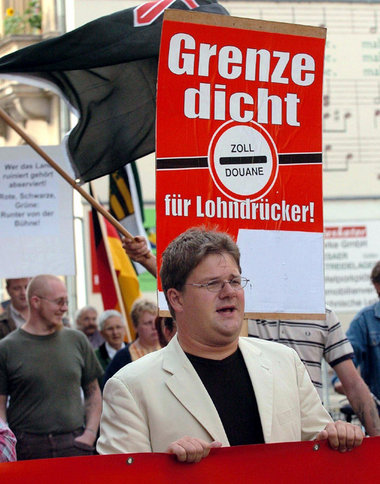 Nicht nur in Löcknitz wird die Grenze verteidigt. Hier der sächs...