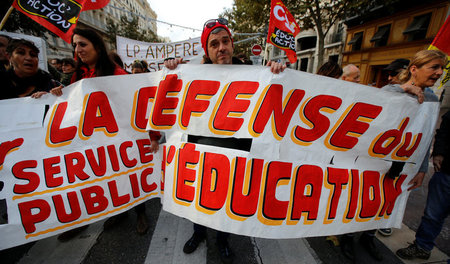 Demonstration von Lehrern am Montag in Marseille gegen die gepla...