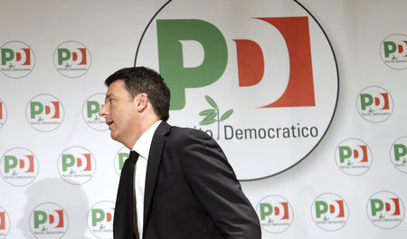 Matteo Renzi nach seinem Rücktritt als PD-Chef am 12. März in Ro...