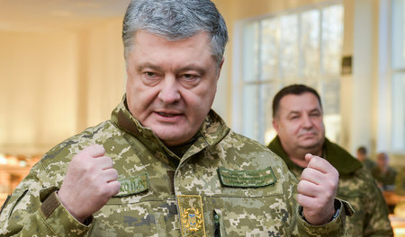Kriegstrommeln aus Kiew: Petro Poroschenko am Mittwoch bei einem...