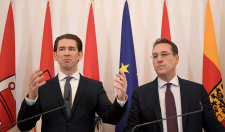 Sebastian Kurz, Bundeskanzler von Österreich, (l.) und Heinz-Chr...