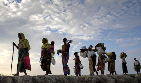 Rohingya-Flüchtlinge aus Myanmar am 2. November 2017 in Banglade...