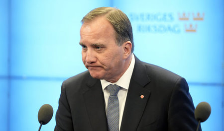 Schwedens Ministerpräsident Stefan Löfven am 25. September in St...