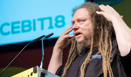 Jaron Lanier während der IT-Messe Cebit (11.6.2018)