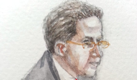 Ex-BfV-Chef Hans-Georg Maaßen, Zeichnung aus einer Ausschusssitz... Ex-BfV-Chef Hans-Georg Maaßen, Zeichnung aus einer Ausschusssitz...