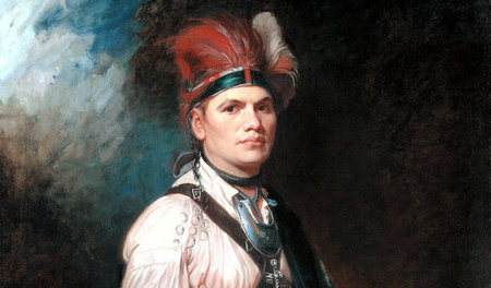 »Wenig bekannter Mohawkhäuptling«: Joseph Brant, gemalt von Geor...