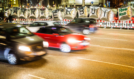 Protest für Fahrverbote der Umweltorganisation »Robin Wood« an d...