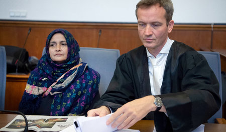 Saeeda Khatoon, Mutter des beim Brand in der Textilfabrik versto...