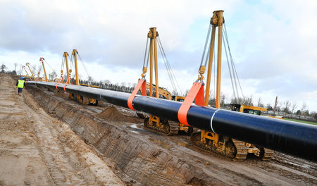 Arbeiten an der Ostseepipeline »Nord Stream 2« in Mecklenburg-Vo...