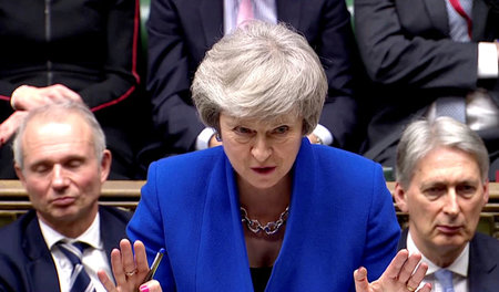 Premierministerin Theresa May am Mittwoch im britischen Unterhau... Premierministerin Theresa May am Mittwoch im britischen Unterhau...