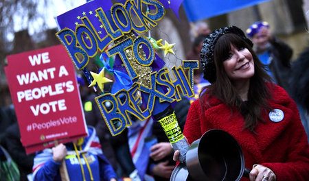 London, 15. Januar: Anti-Brexit-Demonstration vor dem Unterhaus