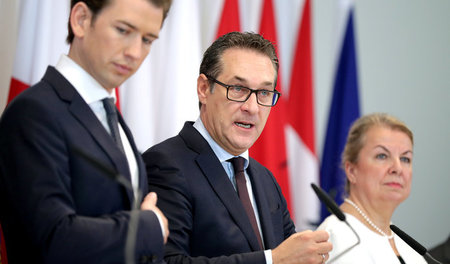 Österreichs Kanzler Sebastian Kurz, Vizekanzler Heinz Christian ... Österreichs Kanzler Sebastian Kurz, Vizekanzler Heinz Christian ...