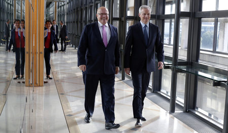 Die Finanzminister aus Deutschland und Frankreich, Peter Altmaie...