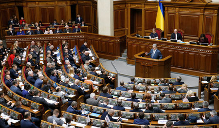 Der Präsident der Ukraine Petro Poroschenko am Donnerstag vor de...