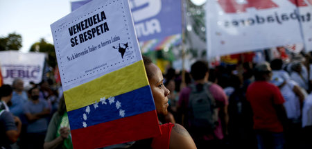 »Respekt für Venezuela«: Demonstration gegen die US-Aggression i...