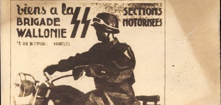 Propagandapostkarte der motorisierten Einheit der wallonischen S...
