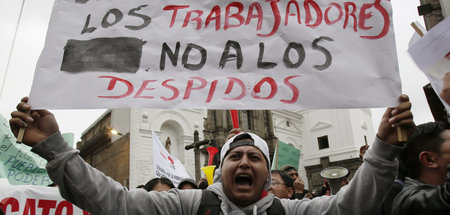 Protest gegen Ecuadors Präsidenten Lenín Moreno am 30. Januar in...