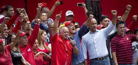 Demonstration von Anhängern der venezolanischen Regierung mit de...