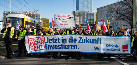 Streikende Landesbeschäftigte vergangenen Mittwoch in Berlin