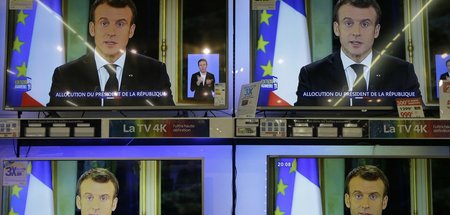 Emmanuel Macron auf allen Kanälen (Paris, 10.12.2018)