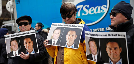 Den Kanadiern Michael Kovrig und Michael Spavor droht wegen Dieb...