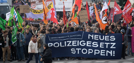 Demonstration des Bündnisses gegen das neue Brandenburger Polize