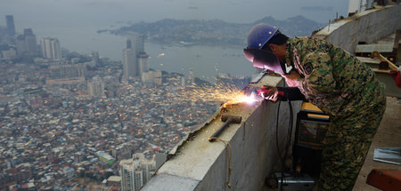 China baut auf: Hochhauskonstruktion in Xiamen, Provinz Fujian