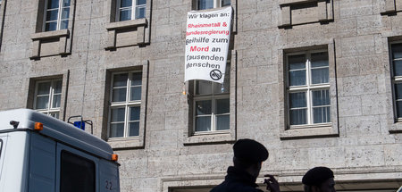 Protest gegen die Jahreshauptversammlung von Rheinmetall in Berl...