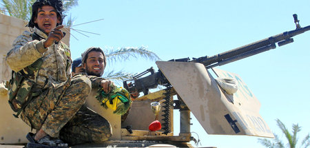 Kämpfer der Syrischen Demokratischen Kräfte im Dorf Baghus am Mo...