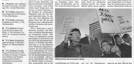 »Proteste gegen rot-grüne Bomben« (jW vor 20 Jahren)