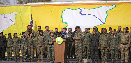 Maslum Kobane, Kommandeur der Syrischen Demokratischen Kräfte, v...