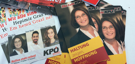 Mit Haltung ins Rathaus: Werbung der KPÖ im Grazer Wahlkampf 201...