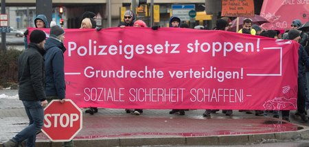 Protest des Bündnisses »Polizeigesetz stoppen« in Dresden (26.1....