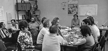Redaktionssitzung der UZ Mitte der 1970er Jahre