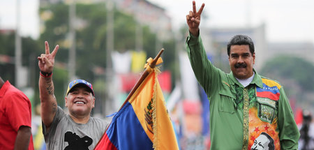 Bereits im Mai 2018 unterstützte Diego Maradona (li.) im Wahlkam