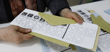 Abstimmzettel in einem Wahllokal im türkischen Ankara (31.3.2019...