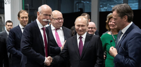 Russlands Präsident Wladimir Putin und Daimler-Boss Dieter Zetsc
