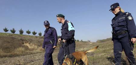 Griechische Grenzpatrouille nahe der Türkei