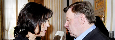 Testen, was geht: Andrea Ypsilanti (SPD) und Willi van Ooyen (Di...