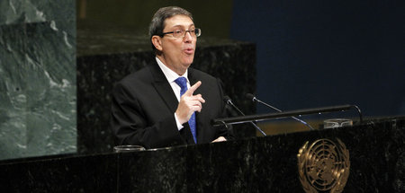 Kubas Außenminister Bruno Rodríguez am 1. November vor der UN-Vo