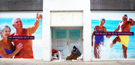 Obdachlose in der Stadt Kingston upon Hull (3.11.2017)