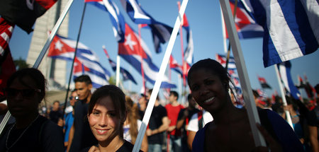 Maidemonstration 2016 auf der Plaza de la Revolución in Havanna