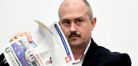 LSNS-Führer Marian Kotleba im Gebäude des Obersten Gerichtshofs ...