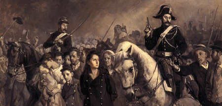 Die Verhaftung der Louise Michel, Gemälde von Jules Girardet, 18... Die Verhaftung der Louise Michel, Gemälde von Jules Girardet, 18...