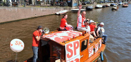 Kampagne der niederländischen Sozialistischen Partei in Amsterda... Kampagne der niederländischen Sozialistischen Partei in Amsterda...