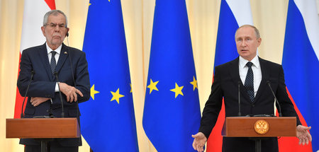 Zwei Präsidenten: Van der Bellen und Putin am Mittwoch in Sotsch