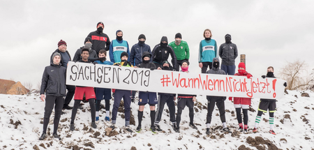 Mit von der Partie: Spieler des Roten Sterns Leipzig werben für ...