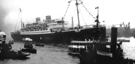 Die »St. Louis« Anfang Juni 1939 im Hafen von Havanna. Die wenig...