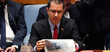 Außenminister Jorge Arreaza wies schon am 26. Januar im UN-Siche...